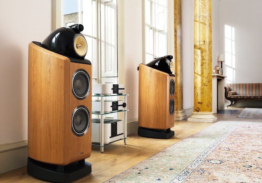 Bowers & Wilkins speakers in a luxury home’s high-end audio system.
